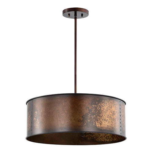 Satco 60-5894, Kettle, 4 Light, Pendant Lighting Fixture, 60W, 120V, Medium Base, Weathered Brass Finish