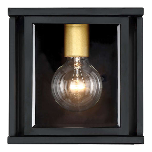 Satco 60-6411, Payne, 1 Light, Wall Sconce Lighting Fixture, 60W, 120V, Medium Base, Clear Beveled Glass, Midnight Bronze Finish
