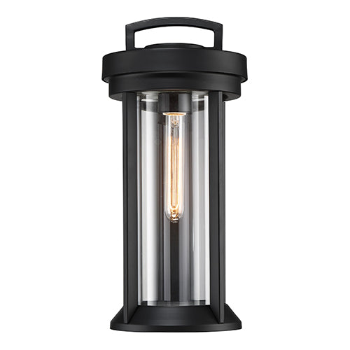 Satco 60-6501, Huron, 1 Light, Medium Lantern, 60W, 120V, Medium Base, Clear Glass, Aged Bronze Finish