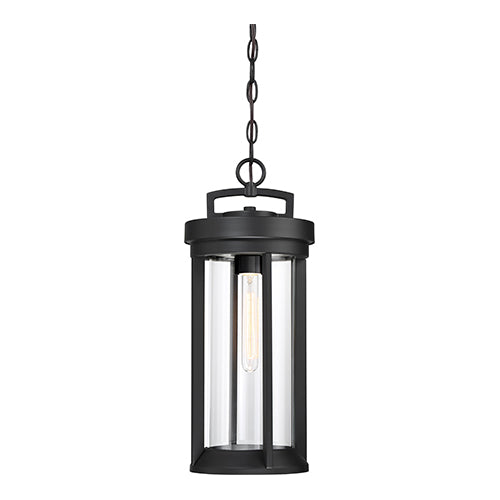 Satco 60-6504, Huron, 1 Light, Hanging Lantern, 60W, 120V, Medium Base, Clear Glass, Aged Bronze Finish