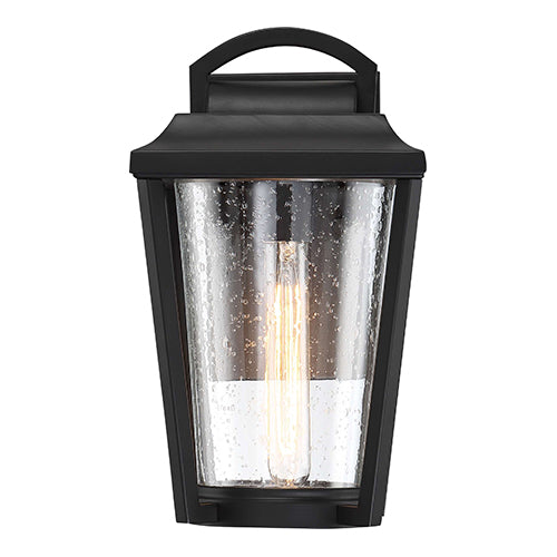 Satco 60-6512, Lakeview, 1 Light, Small Lantern, 60W, 120V, Medium Base, Clear Seed Glass, Aged Bronze Finish