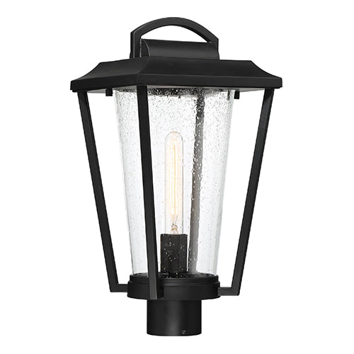 Satco 60-6513, Lakeview, 1 Light, Post Lantern, 60W, 120V, Medium Base, Clear Seed Glass, Aged Bronze Finish