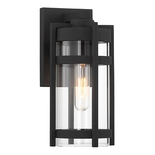Satco 60-6571, Tofino, 1 Light, Small Lantern, 60W, 120V, Medium Base, Clear Glass, Textured Black Finish