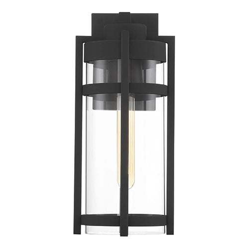 Satco 60-6572, Tofino, 1 Light, Medium Lantern, 60W, 120V, Medium Base, Clear Glass, Textured Black Finish