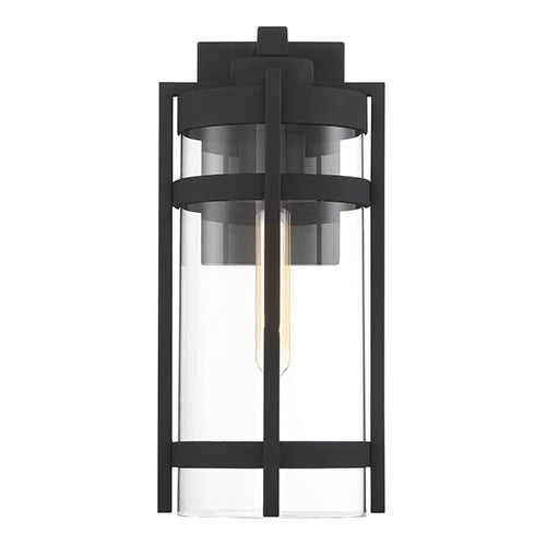 Satco 60-6573, Tofino, 1 Light, Large Lantern, 60W, 120V, Medium Base, Clear Glass, Textured Black Finish