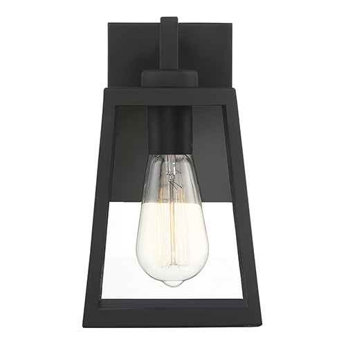 Satco 60-6581, Halifax, 1 Light, Small Lantern, 60W, 120V, Medium Base, Clear Glass, Matte Black Finish