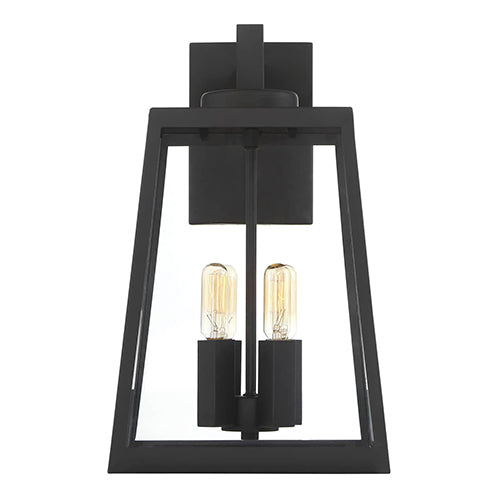 Satco 60-6583, Halifax, 4 Light, Large Lantern, 60W, 120V, Candelabra Base, Clear Glass, Matte Black Finish
