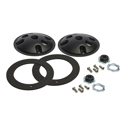 Satco 60-672, 2-Light Die Cast Mounting Plate, Matte Black Finish