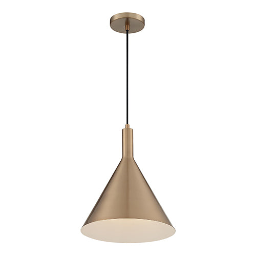 Satco 60-7118, Lightcap, 1 Light, Large Pendant Fixture, 100W, 120V, Medium Base, Burnished Brass Finish