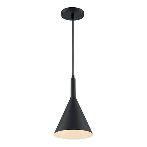 Satco 60-7127, Lightcap, 1 Light, Small Pendant Fixture, 60W, 120V, Medium Base, Matte Black Finish