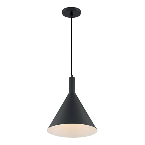 Satco 60-7128, Lightcap, 1 Light, Large Pendant Fixture, 100W, 120V, Medium Base, Matte Black Finish