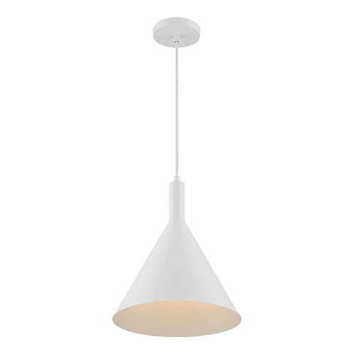 Satco 60-7138, Lightcap, 1 Light, Large Pendant Fixture, 100W, 120V, Medium Base, Matte White Finish