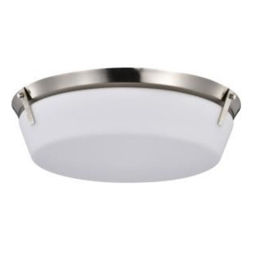Satco 60-7761, Rowen 4-Light Flush Mount Ceiling Light Fixture, 120V, 60W, Brushed Nickel Finish, Etched White Glass