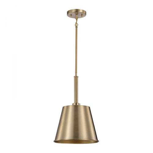 Satco 60-7939, Alexis, 1-Light Small Pendant Fixture, 120V, 100W, Medium Base, Burnished Brass and Gold Finish