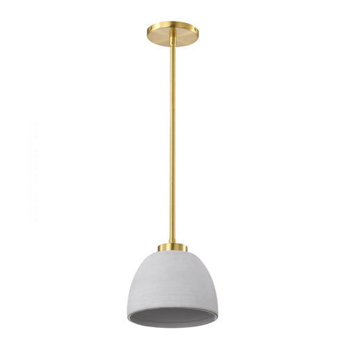 Satco 60-8002, Collins, 1-Light 8'' Mini Pendant Fixture, 120V, 60W, Medium Base, Ceramic with Gold Accents