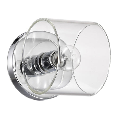 Satco 60-8071, Marlowe, 1-Light Vanity Fixture, 120V, 60W, Candelabra Base, Polished Nickel with Clear Glass