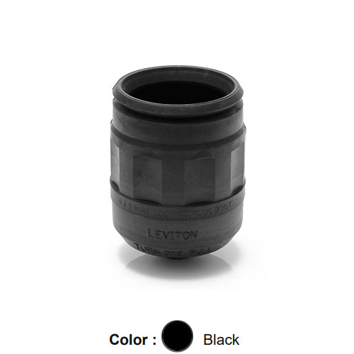 Leviton 6017-L, Boot for Locking Plug, 15 Amp, Weather Resistant, Black