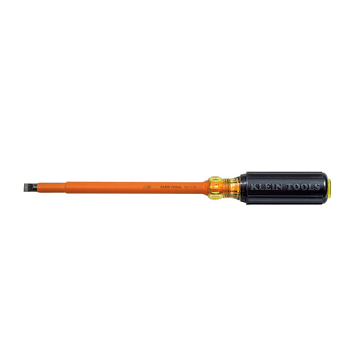 Klein Tools 602-8-INS, Insulated Screwdriver, 3/8-Inch Cabinet, 8-Inch Round Shank