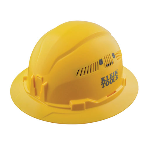 Klein Tools 60262, Hard Hat, Vented, Full Brim Style, Yellow