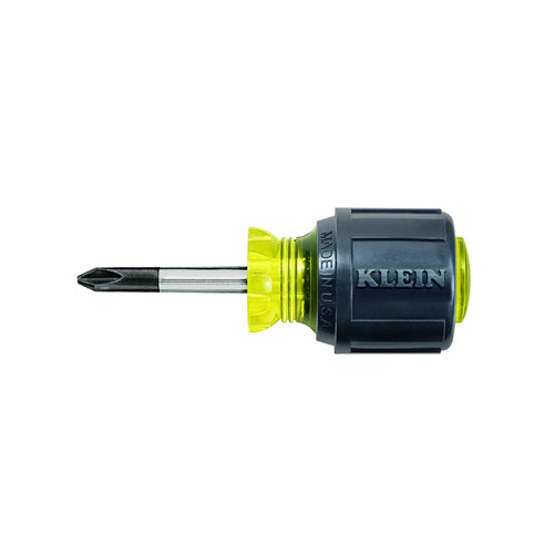 Klein Tools 603-1, Stubby Screwdriver, #2 Phillips, 1-1/2-Inch Round Shank