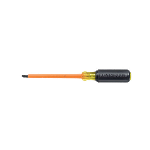 Klein Tools 603-4-INS, Insulated Screwdriver, #2 Phillips, 4-Inch Round Shank