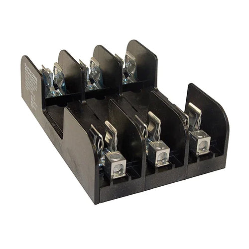 Mersen 60308, Class H/K Fuse Block, 3-Pole, 600VAC/DC, 30A, Box with Reinforced Clip