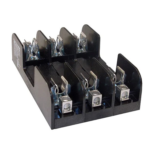 Mersen 60308R, Class R Fuse Block, 3-Pole, 600VAC/DC, 30A, Box with Reinforced Clip