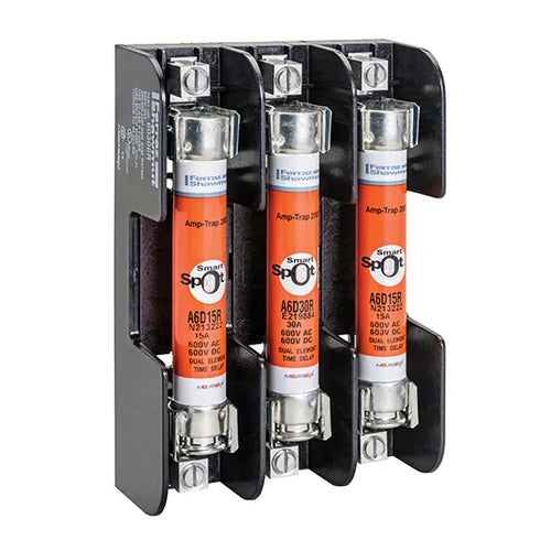 Mersen 60318R, Class R Fuse Block, 3-Pole, 600VAC/DC, 30A, Screw with Reinforced Clip