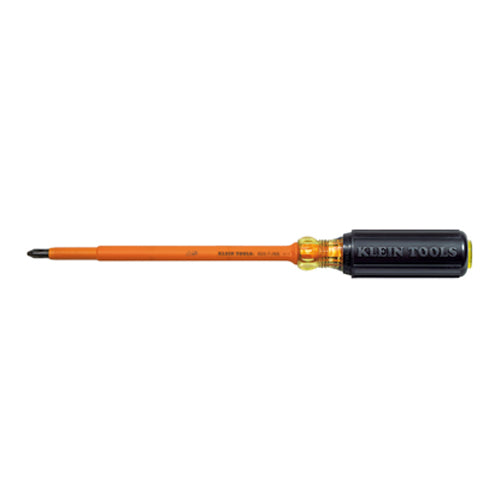 Klein Tools 6037INS, Insulated Screwdriver, #2 Phillips, 7-Inch Round Shank