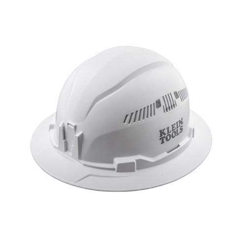 Klein Tools 60401, Hard Hat, Vented, Full Brim Style, White
