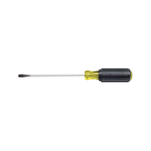 Klein Tools 605-8, 1/4-Inch Cabinet Screwdriver, Heavy Duty, 8-Inch Round Shank