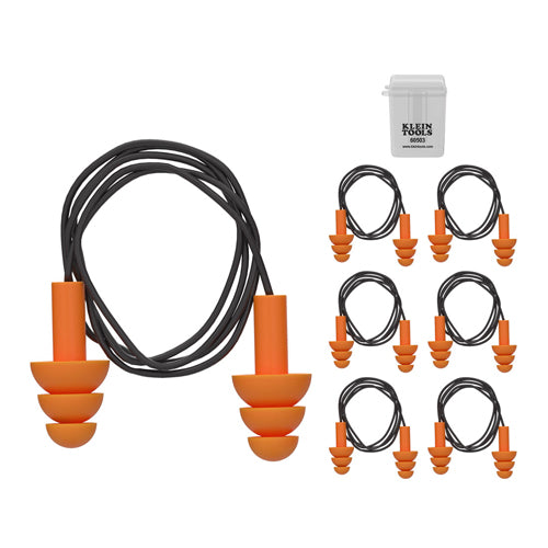 Klein Tools 605036, Corded Earplugs, 6-Pair Pack