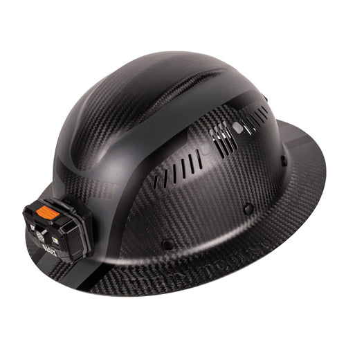 Klein Tools 60514, Klein Carbon Fiber Full Brim Hard Hat with Headlamp, Spartan