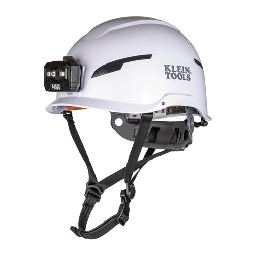 Klein Tools 60525, Safety Helmet, Type-2, Non-Vented Class E, with Rechargeable Headlamp