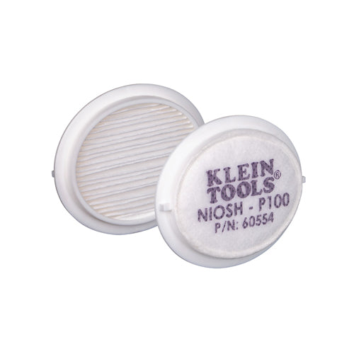 Klein Tools 60554, P100 Half-Mask Respirator Replacement Filters, 2-Pack