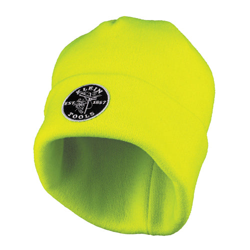 Klein Tools 60568, Heavy Knit Hat, High-Visibility Yellow, Patch Logo