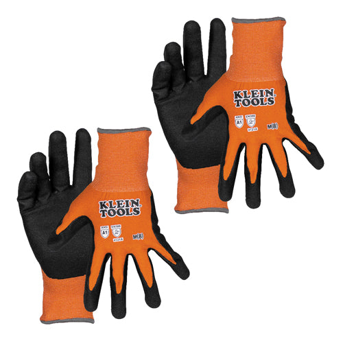 Klein Tools 60580, Knit Dipped Gloves, Cut Level A1, Touchscreen, Medium, 2-Pair