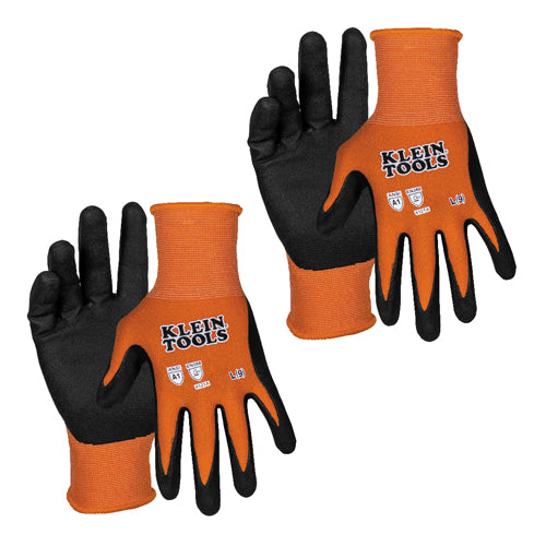 Klein Tools 60581, Knit Dipped Gloves, Cut Level A1, Touchscreen, Large, 2-Pair