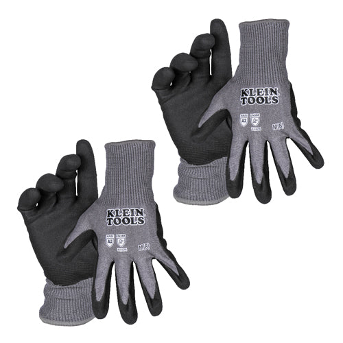 Klein Tools 60584, Knit Dipped Gloves, Cut Level A2, Touchscreen, Medium, 2-Pair