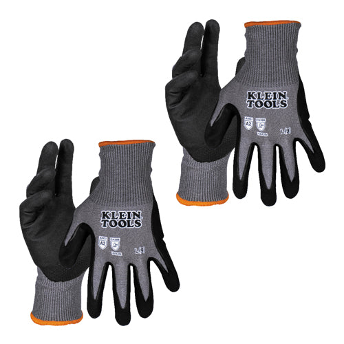 Klein Tools 60585, Knit Dipped Gloves, Cut Level A2, Touchscreen, Large, 2-Pair