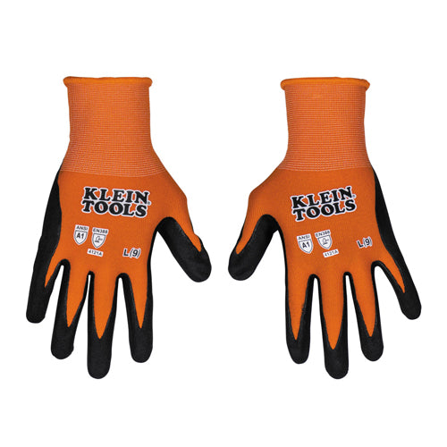Klein Tools 60673, Knit Dipped Gloves, Cut Level A1, Touchscreen, X-Large, 1-Pair