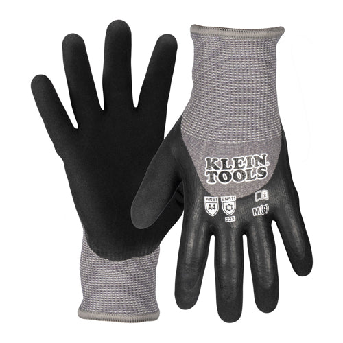 Klein Tools 60840, Winter Knit Dipped Gloves, Cut Level A4, Touchscreen, X-Large