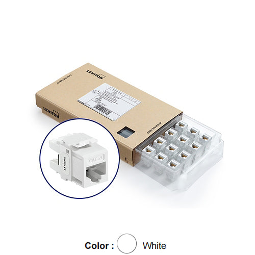 Leviton 6110G-CW6, EXTREME Cat 6A UTP Quickport Jack, Channel-Rated, White, 12-Pack (Includes 12 Jacks and 12 Cones of Silence)
