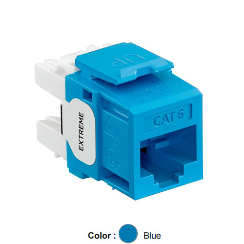 Leviton 61110-RL6, EXTREME Cat 6 UTP Quickport Jack, Blue