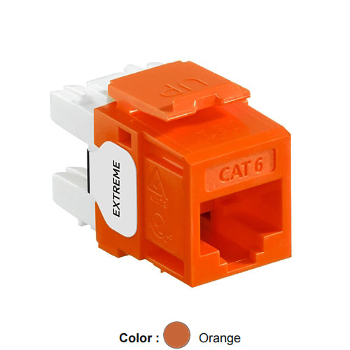 Leviton 61110-RO6, EXTREME Cat 6 UTP Quickport Jack, Orange