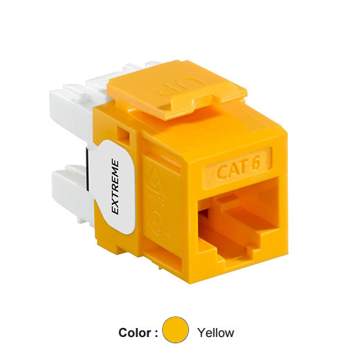 Leviton 61110-RY6, EXTREME Cat 6 UTP Quickport Jack, Yellow
