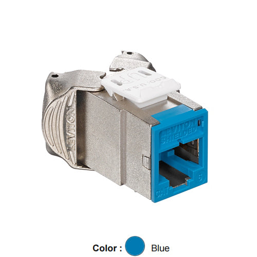 Leviton 61SJK-RL6, ATLAS-X1 Cat 6 Shielded Quickport Jack, Blue