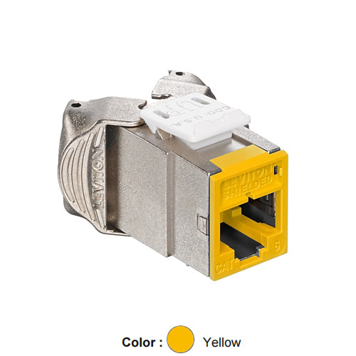 Leviton 61SJK-RY6, ATLAS-X1 Cat 6 Shielded Quickport Jack, Yellow