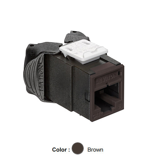 Leviton 61UJK-RB6, ATLAS-X1 Cat 6 UTP Quickport Jack, Brown