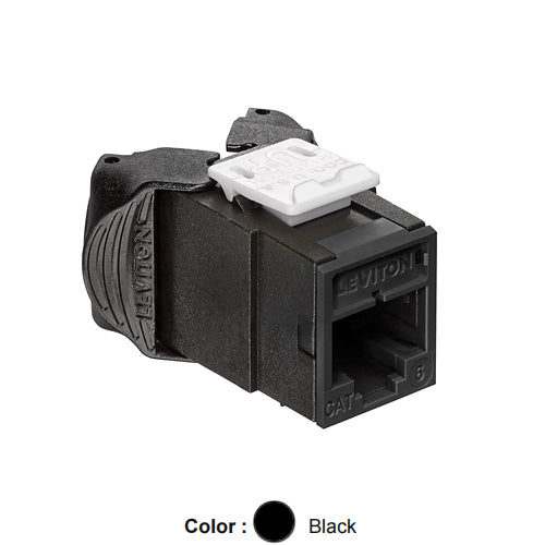Leviton 61UJK-RE6, ATLAS-X1 Cat 6 UTP Quickport Jack, Black